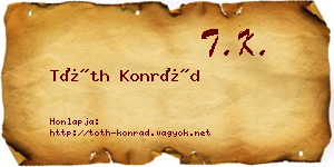 Tóth Konrád névjegykártya